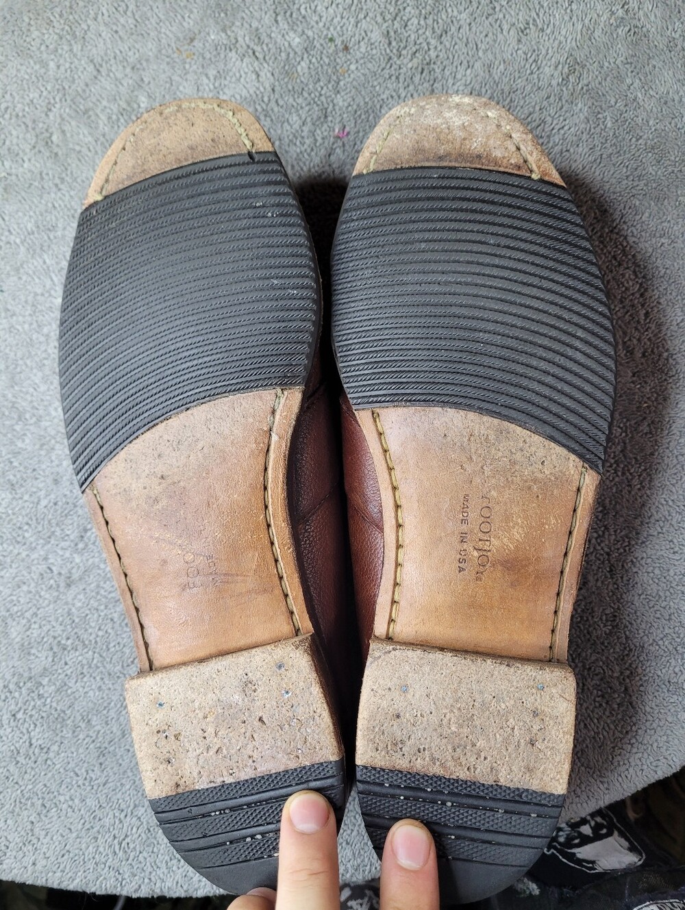 Vintage FootJoy Penny Loafers Mens 9.5 C Handsewn Brown Woven Leather 79276 USA - Picture 7 of 7